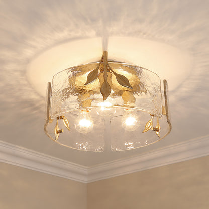 Golden Lighting Calla 3-light Flush Mount in White Gold - - Golden Lighting