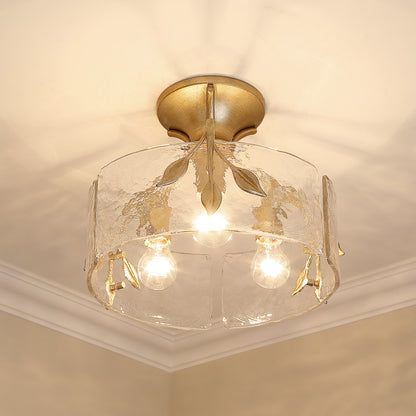 Golden Lighting Calla 3-light Semi-Flush Mount in White Gold - - Golden Lighting