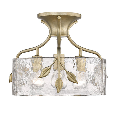 Golden Lighting Calla 3-light Semi-Flush Mount in White Gold - Default Title - Golden Lighting