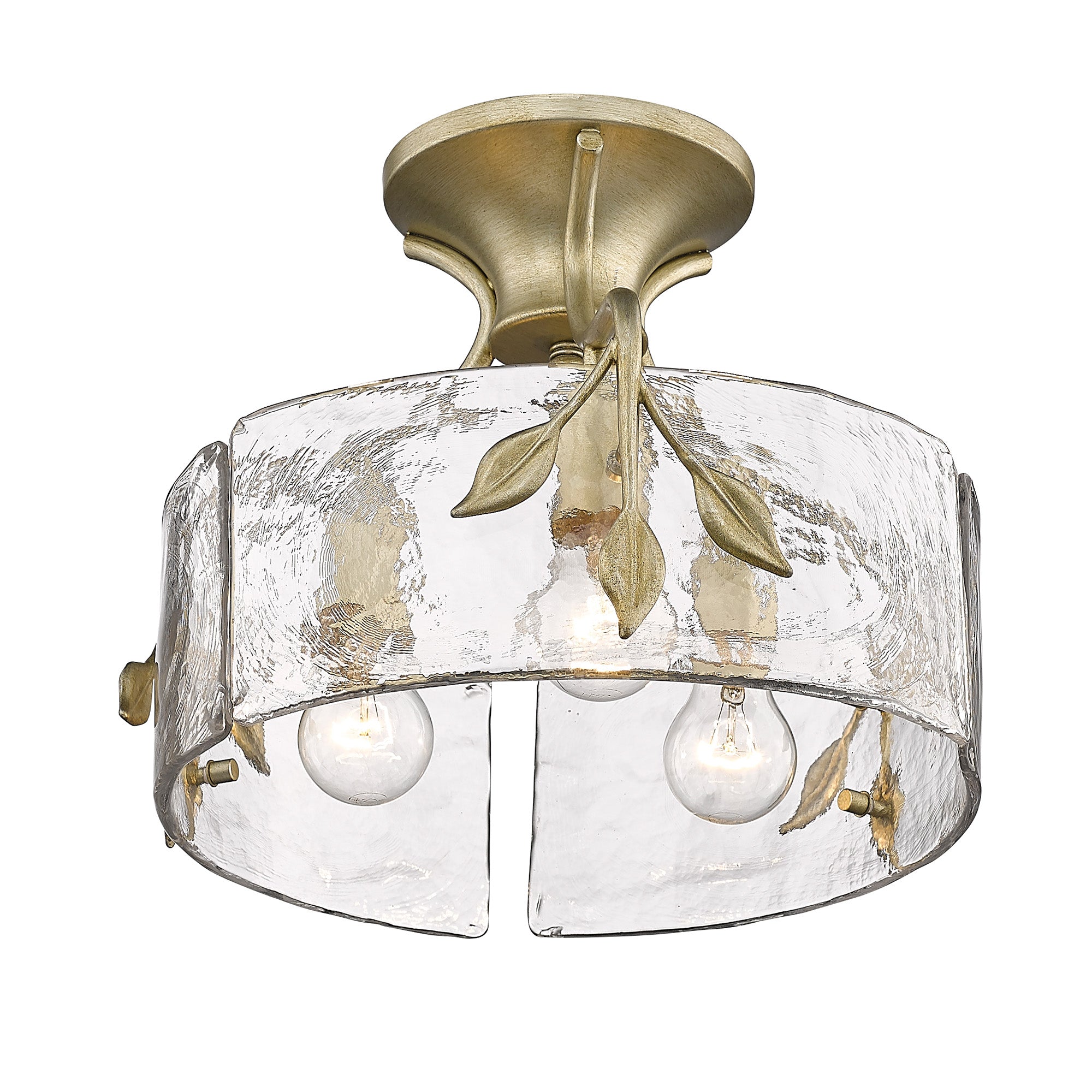 Golden Lighting Calla 3-light Semi-Flush Mount in White Gold