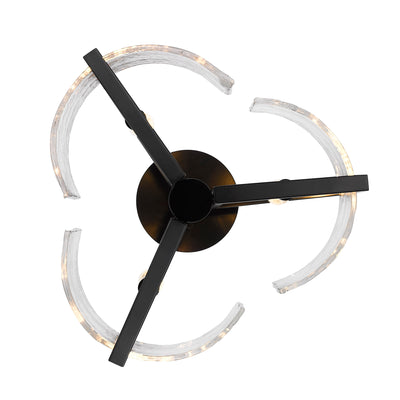 Golden Lighting Varsha 3-light Pendant in Matte Black - - Golden Lighting