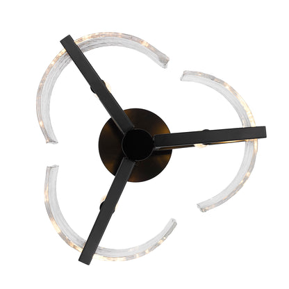 Golden Lighting Varsha 3-light Pendant in Matte Black - - Golden Lighting