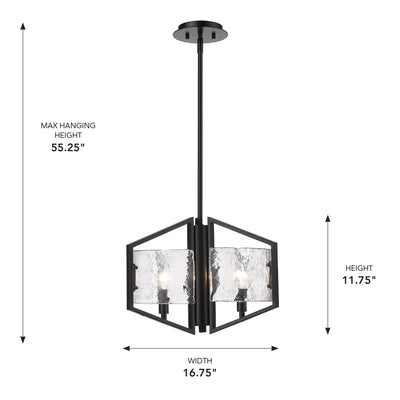 Golden Lighting Varsha 3-light Pendant in Matte Black - - Golden Lighting