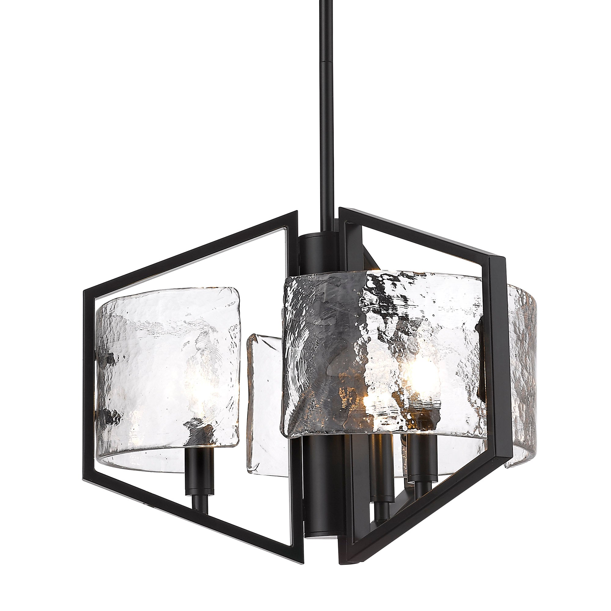 Varsha 3-Light Pendant in Matte Black - - Golden Lighting