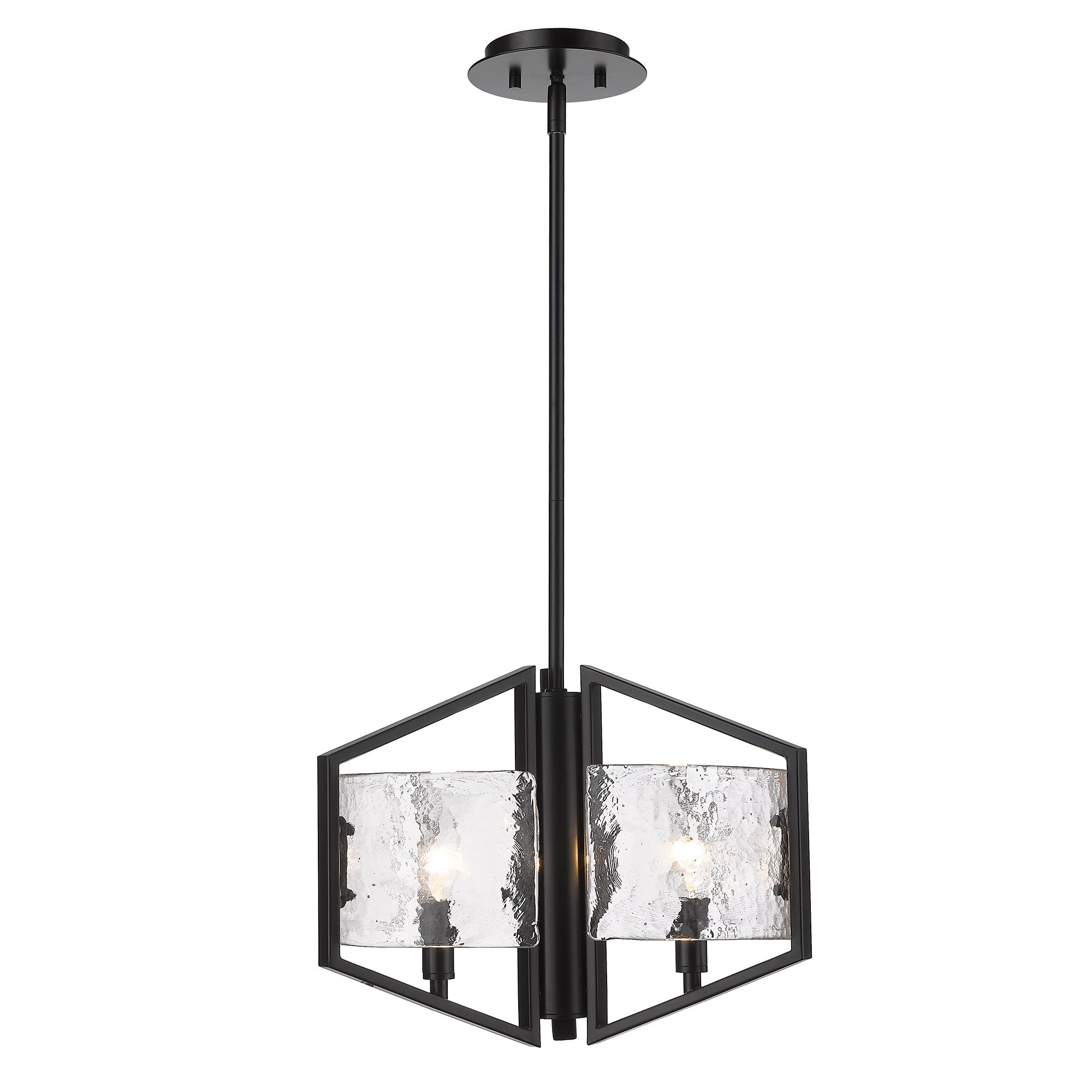 Varsha 3-Light Pendant in Matte Black - Default Title - Golden Lighting