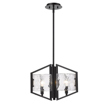 Varsha 3-Light Pendant in Matte Black - Default Title - Golden Lighting