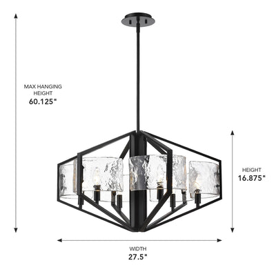 Golden Lighting Varsha 6-light Chandelier in Matte Black - - Golden Lighting