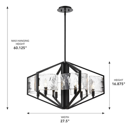 Golden Lighting Varsha 6-light Chandelier in Matte Black - - Golden Lighting