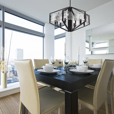Golden Lighting Varsha 6-light Chandelier in Matte Black - - Golden Lighting