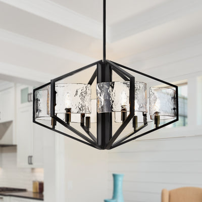 Golden Lighting Varsha 6-light Chandelier in Matte Black - - Golden Lighting