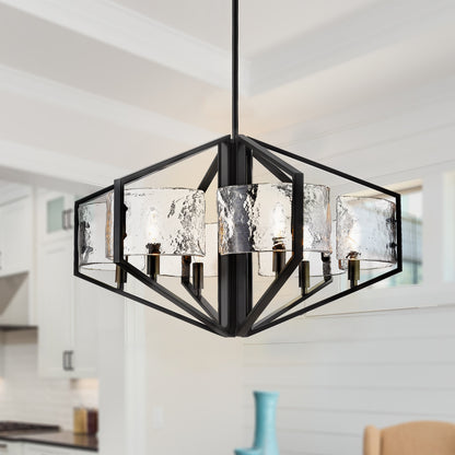 Golden Lighting Varsha 6-light Chandelier in Matte Black - - Golden Lighting