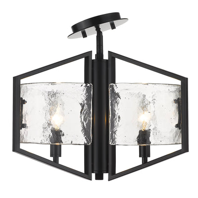 Golden Lighting Varsha 3-light Semi-Flush Mount in Matte Black - - Golden Lighting