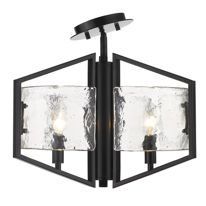 Golden Lighting Varsha 3-light Semi-Flush Mount in Matte Black - - Golden Lighting