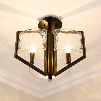 Golden Lighting Varsha 3-light Semi-Flush Mount in Matte Black - - Golden Lighting