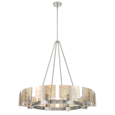 Aenon 10-light Chandelier in Pewter with Amber Water Glass - - Golden Lighting