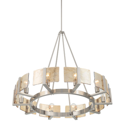 Aenon 10-light Chandelier in Pewter with Amber Water Glass - - Golden Lighting