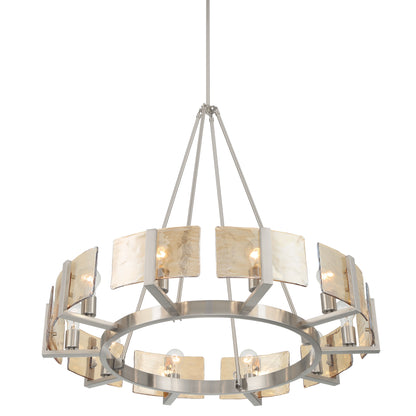 Aenon 10-light Chandelier in Pewter with Amber Water Glass - - Golden Lighting