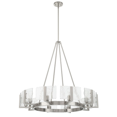 Aenon 10-light Chandelier in Pewter with Hammered Water Glass - - Golden Lighting