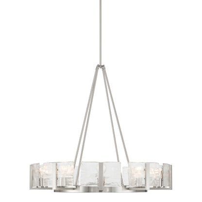 Aenon 10-light Chandelier in Pewter with Hammered Water Glass - - Golden Lighting