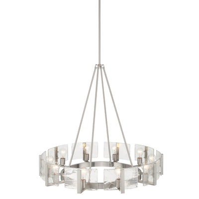 Aenon 10-light Chandelier in Pewter with Hammered Water Glass - - Golden Lighting