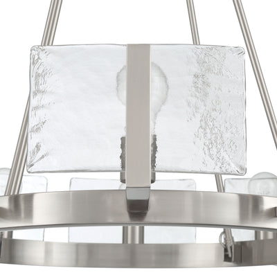 Aenon 10-light Chandelier in Pewter with Hammered Water Glass - - Golden Lighting