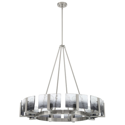 Aenon 10-light Chandelier in Pewter with Smokey Water Glass - - Golden Lighting