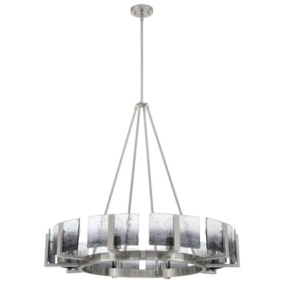 Aenon 10-light Chandelier in Pewter with Smokey Water Glass - - Golden Lighting