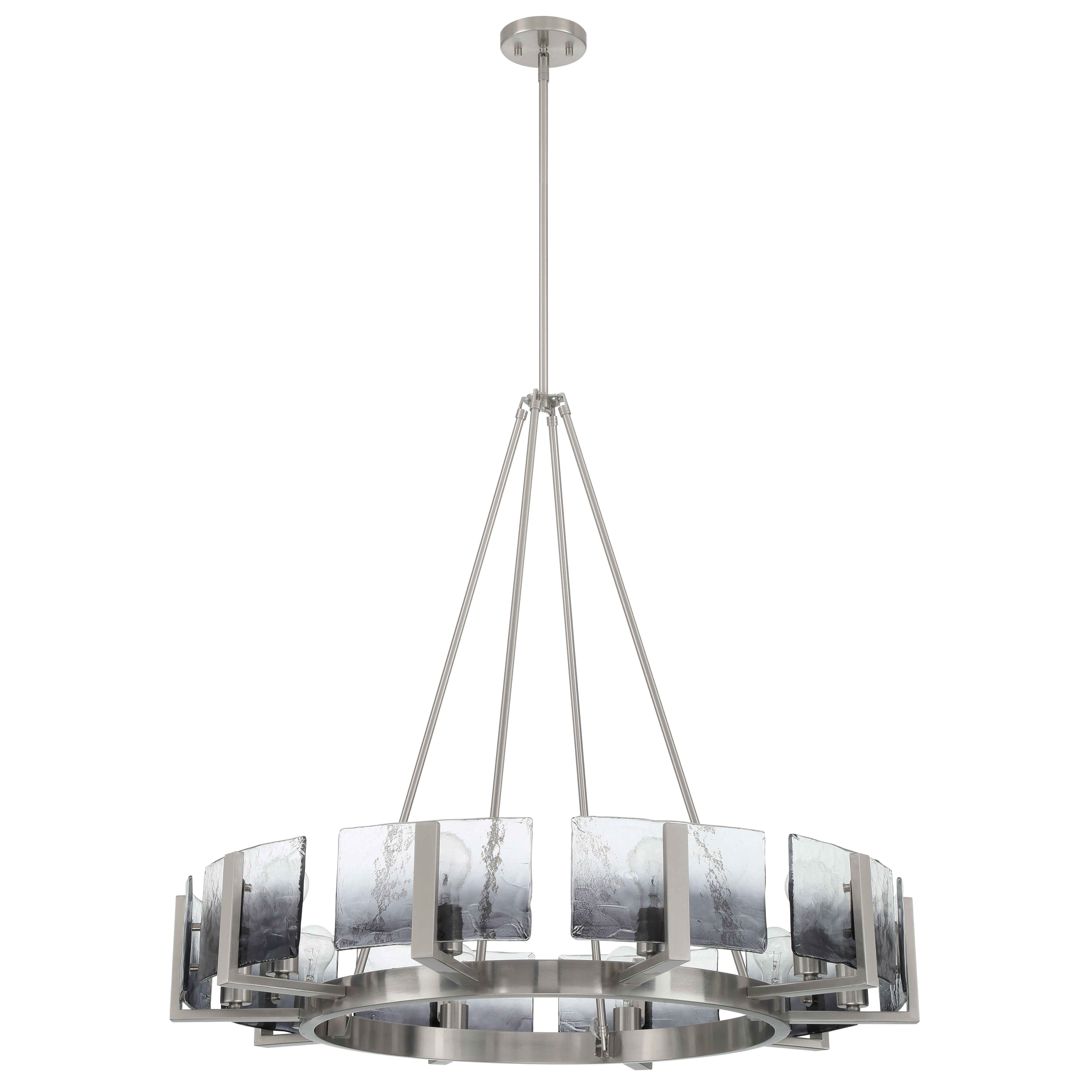 Aenon 10-light Chandelier in Pewter with Smokey Water Glass - - Golden Lighting