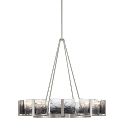 Aenon 10-light Chandelier in Pewter with Smokey Water Glass - - Golden Lighting
