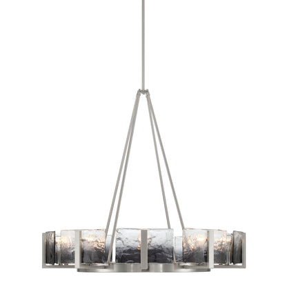Aenon 10-light Chandelier in Pewter with Smokey Water Glass - - Golden Lighting