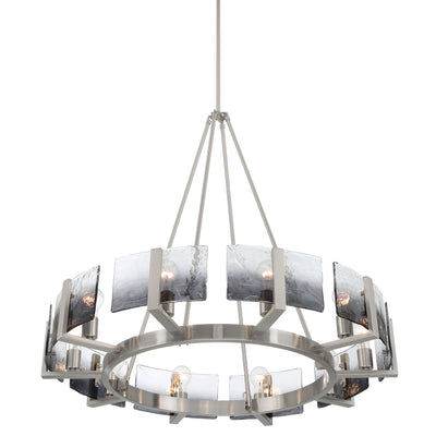 Aenon 10-light Chandelier in Pewter with Smokey Water Glass - - Golden Lighting
