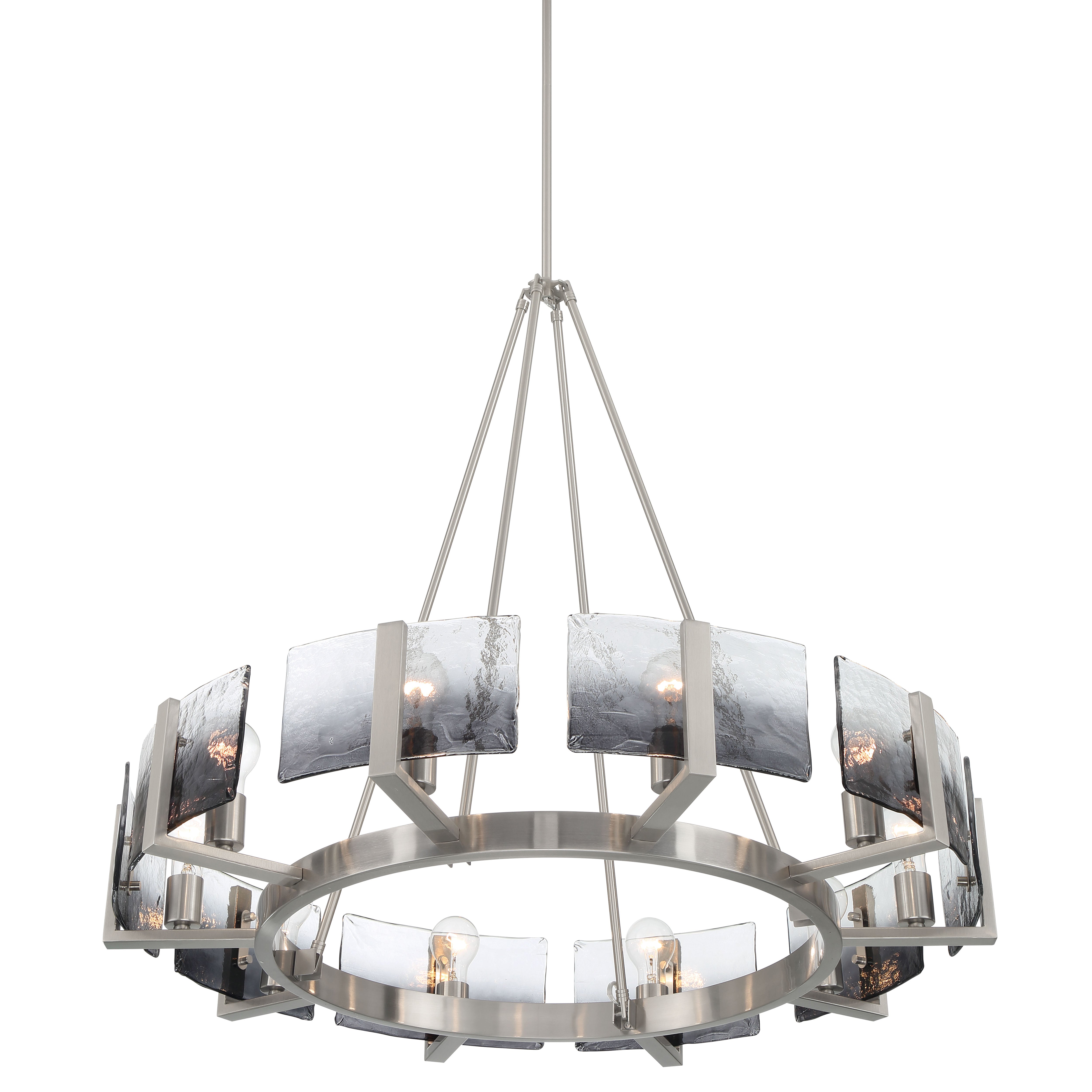 Aenon 10-light Chandelier in Pewter with Smokey Water Glass - - Golden Lighting