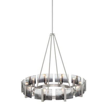 Aenon 10-light Chandelier in Pewter with Smokey Water Glass - - Golden Lighting