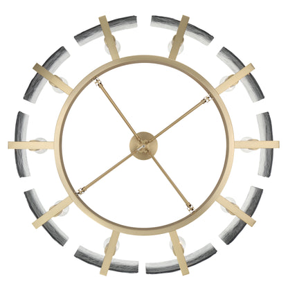 Aenon 10-light Semi-Flush Mount in Brushed Champagne Brass with Smokey Water Glass - - Golden Lighting