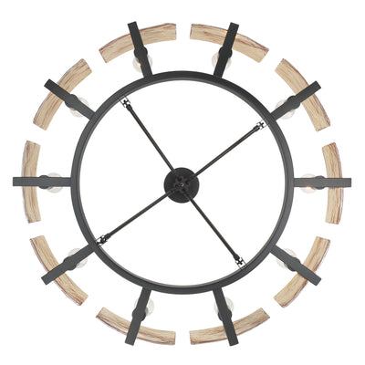Aenon 10-light Semi-Flush Mount in Matte Black with Amber Water Glass - - Golden Lighting