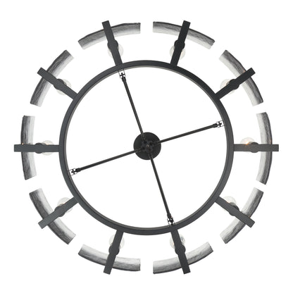 Aenon 10-light Semi-Flush Mount in Matte Black with Smokey Water Glass - - Golden Lighting