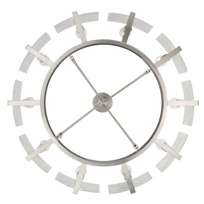 Aenon 10-light Semi-Flush Mount in Pewter with Hammered Water Glass - - Golden Lighting
