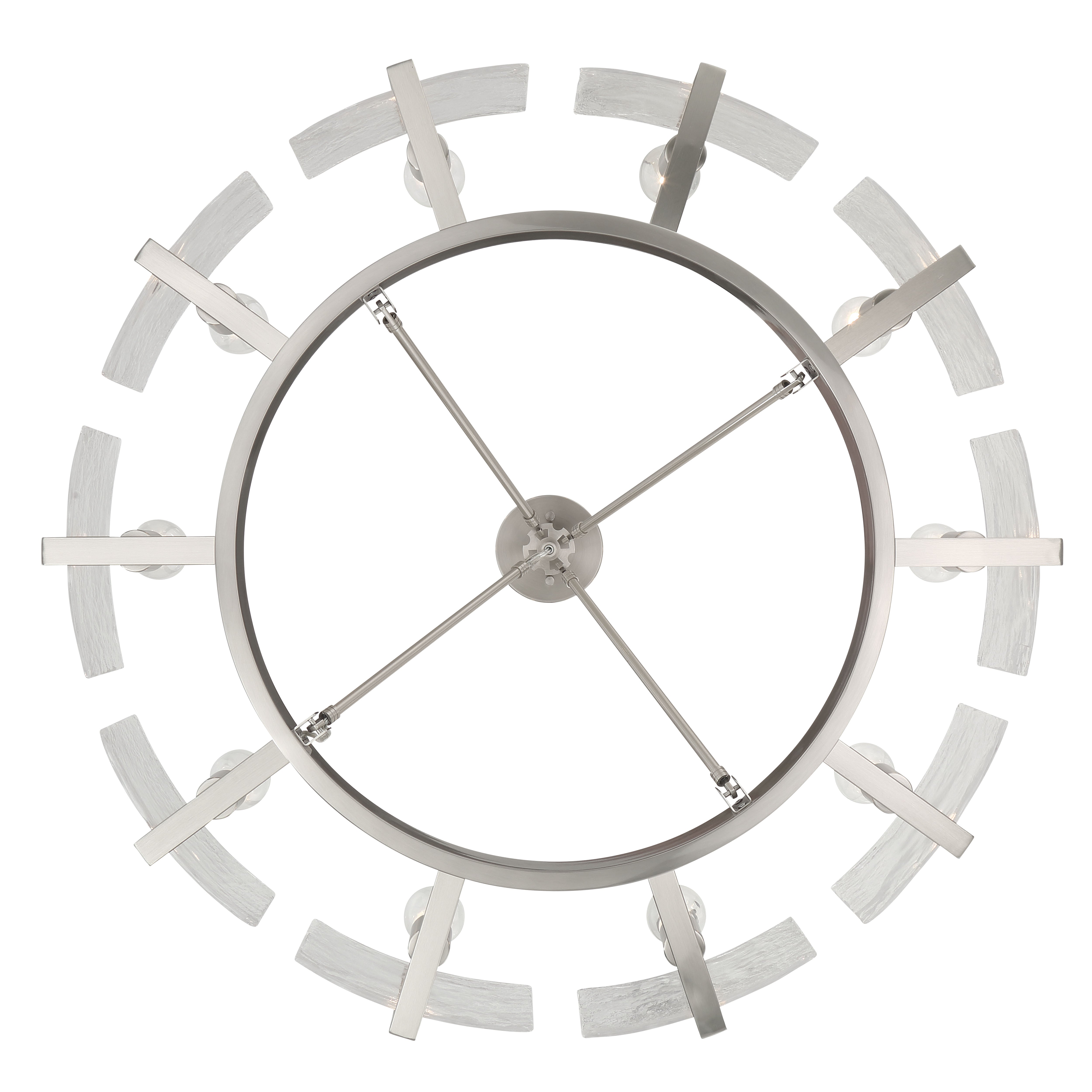 Aenon 10-light Semi-Flush Mount in Pewter with Hammered Water Glass - - Golden Lighting