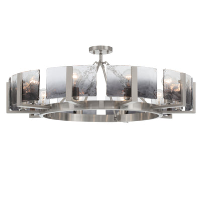 Aenon 10-light Semi-Flush Mount in Pewter with Smokey Water Glass - - Golden Lighting