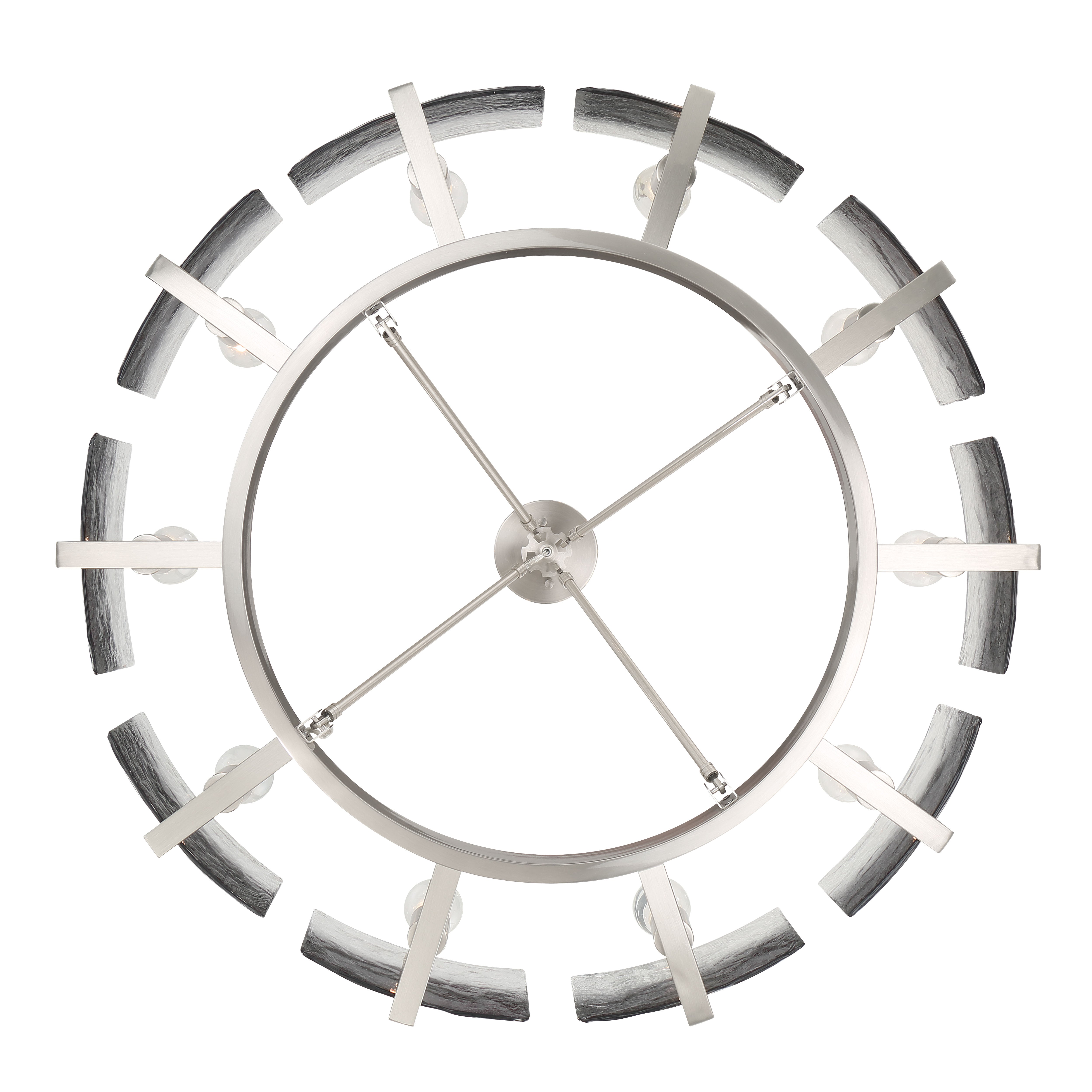 Aenon 10-light Semi-Flush Mount in Pewter with Smokey Water Glass - - Golden Lighting