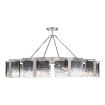 Aenon 10-light Semi-Flush Mount in Pewter with Smokey Water Glass - - Golden Lighting