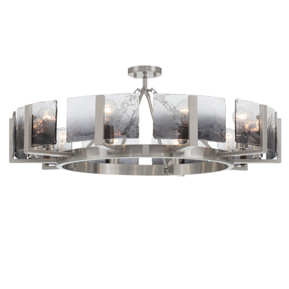 Yep by Golden Lighting Aenon 10-light Semi-Flush Mount in Pewter with Smokey Water Glass