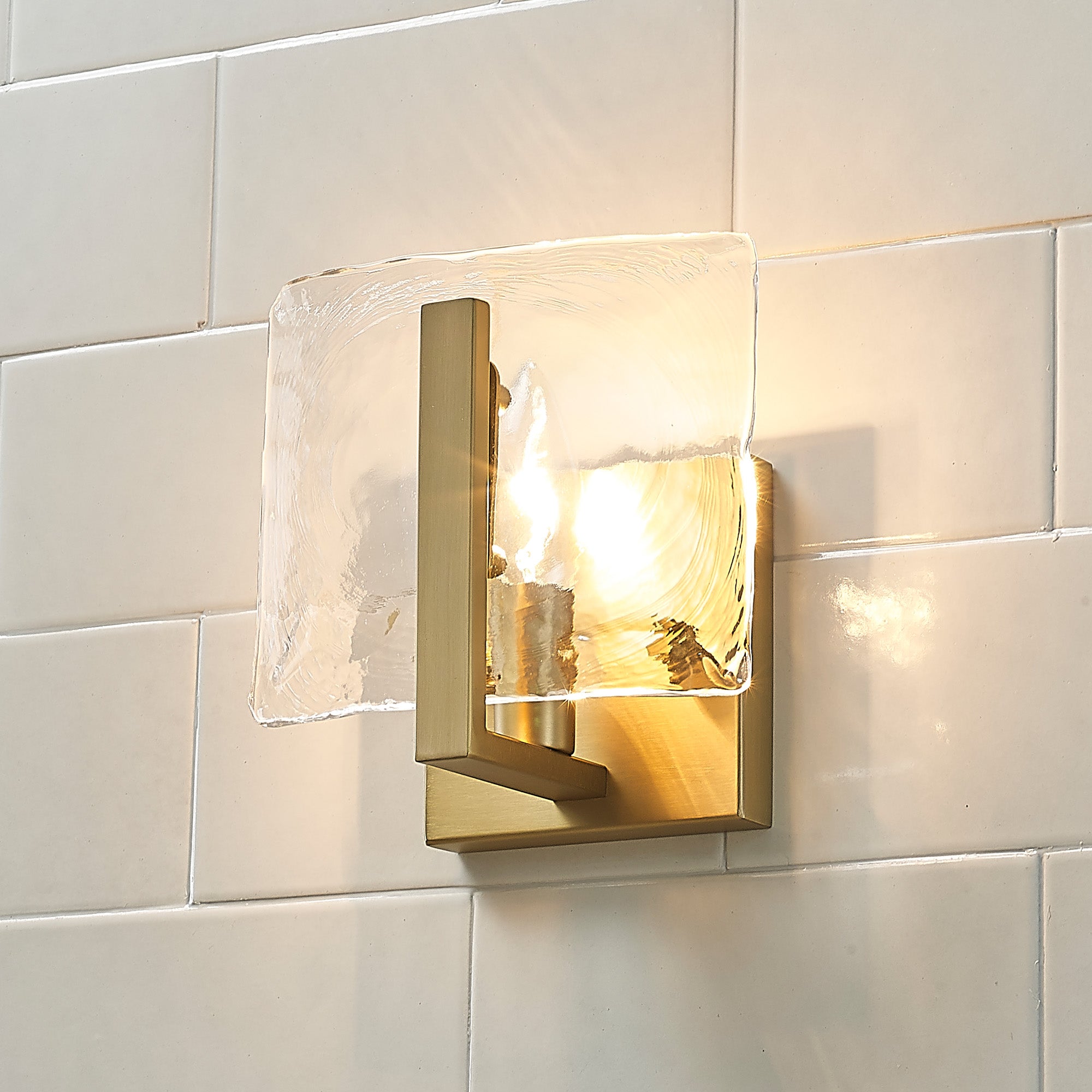 Aenon 1-light Wall Sconce in Brushed Champagne Brass - - Golden Lighting