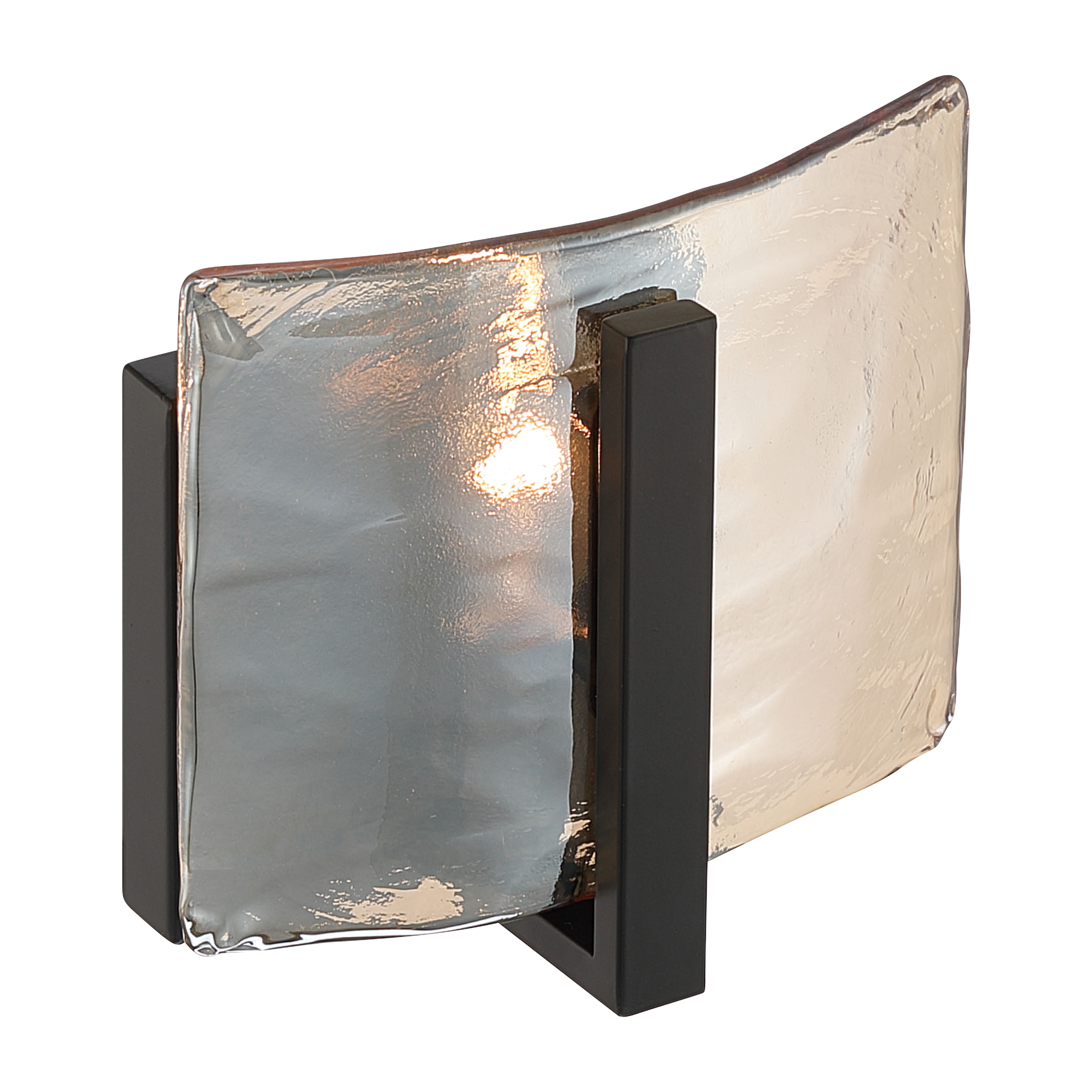 Aenon 1-light Wall Sconce in Matte Black with Amber Water Glass - - Golden Lighting