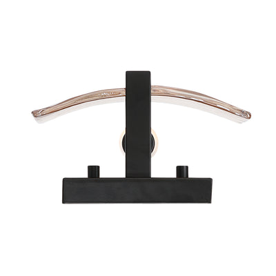 Aenon 1-light Wall Sconce in Matte Black with Amber Water Glass - - Golden Lighting