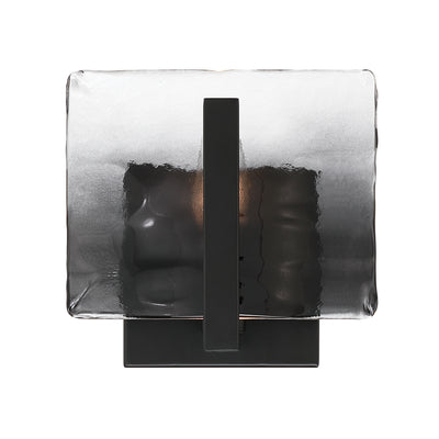 Aenon 1-light Wall Sconce in Matte Black with Smokey Water Glass - - Golden Lighting