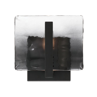 Aenon 1-light Wall Sconce in Matte Black with Smokey Water Glass - - Golden Lighting