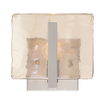 Aenon 1-light Wall Sconce in Pewter with Amber Water Glass - - Golden Lighting
