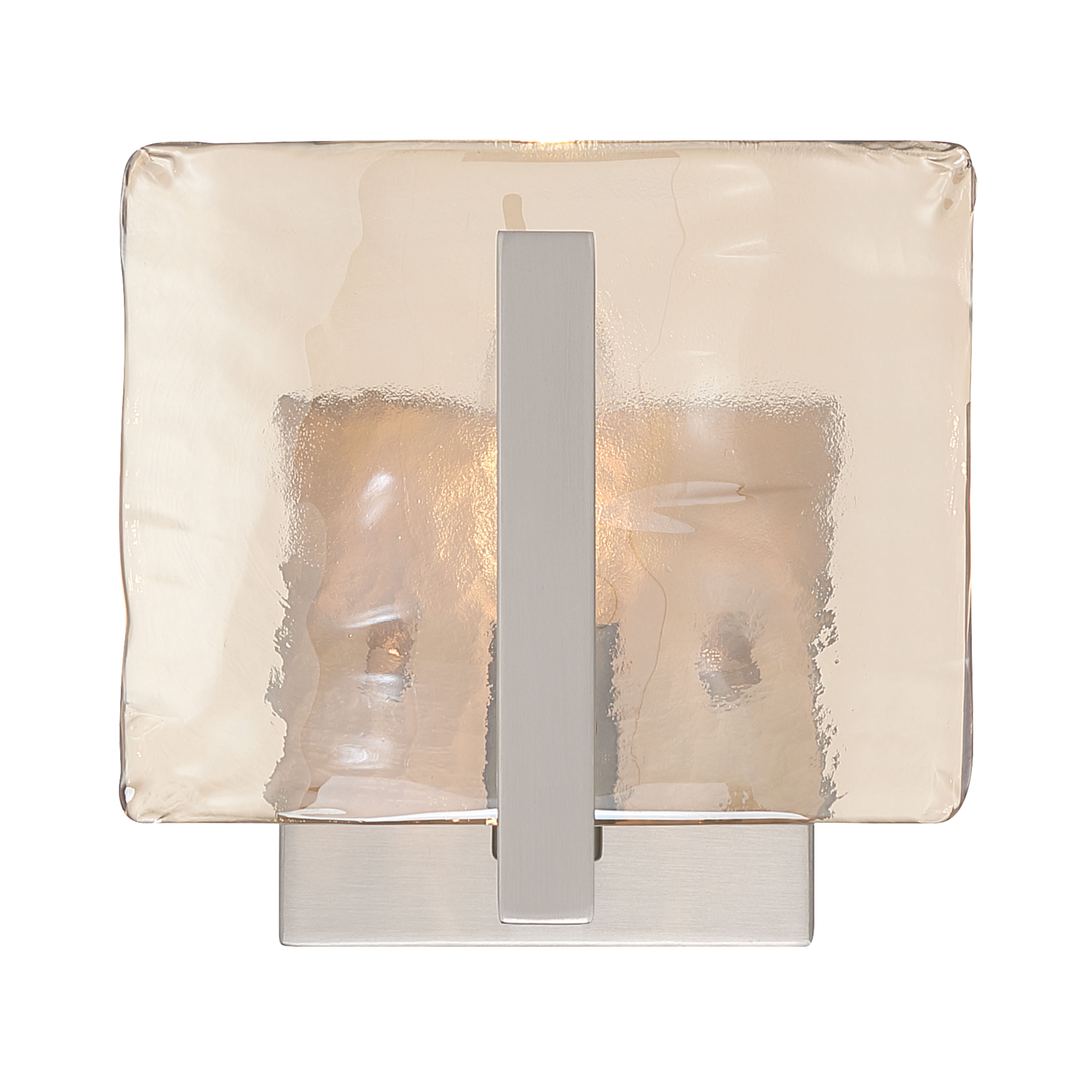 Aenon 1-light Wall Sconce in Pewter with Amber Water Glass - - Golden Lighting