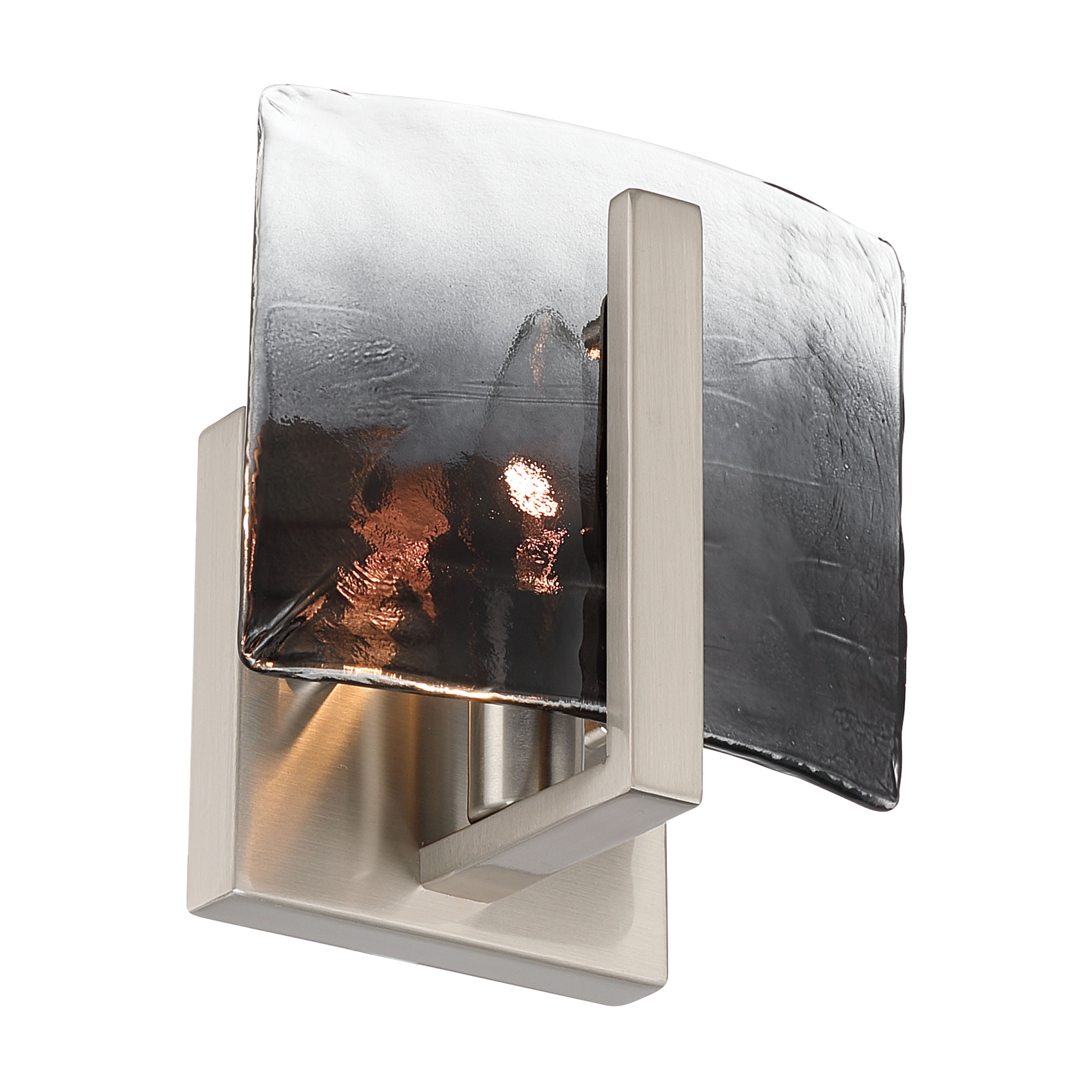 Aenon 1-light Wall Sconce in Pewter with Smokey Water Glass - - Golden Lighting